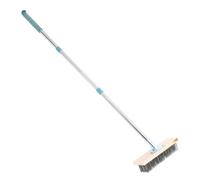 Brosse à Récurer à Long Manche 138cm, Acier Inoxydable | Poils Métalliques Rigides, Tête Large pour Dalles et Béton, Compatible Nettoyage sous Pression