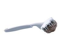 Brosse à récurer à Long Manche, Brosse métallique Anti-Rayures avec 1 Tampon à récurer supplémentaire Brosse De Nettoyage Ménager pour Vaisselle, Casseroles, Poêles Et Fours (Bleu)