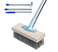 Brosse à Récurer Béton à Manche Long - Outil de Nettoyage Robust pour Extérieur, Enlève Mousse pour Dalles et Carrelage | Brosse de Nettoyage avec Manche Télescopique, Élimine Algues et Saleté Extérie