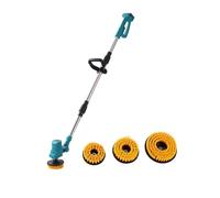 Brosse à récurer électrique extra longue, pliable, compatible avec batterie Makita 18 V (outil uniquement), brosse de nettoyage sans fil rechargeable sans fil, 1800 tr/min pour baignoire/carrelage/sol