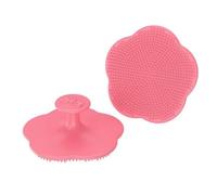 Brosse à récurer en silicone pour le visage en forme de fleur avec poignée et poils en silicone doux pour un nettoyage quotidien et une exfoliation légère sous la douche ou l'évier Rose 1 pièce