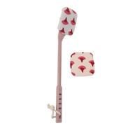 Brosse à Récurer le Corps à Long Manche, épurateur Exfoliant pour le Dos avec 2 Options de de Toilette, pour le Bain (PINK)