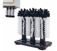 Brosse à récurer mains libres, avec 3 têtes de tasses, brosse, support de base pivotante, disques réutilisables, 3 têtes