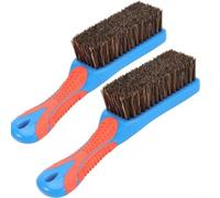 Brosse à récurer pour bain d'oiseaux de qualité professionnelle avec poils en acier double densité pour un retrait difficile sur les surfaces métalliques, béton et plastique (brosse deux)