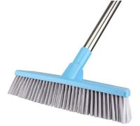 Brosse à récurer pour plancher avec manche long réglable - 116 cm, poils raides, balai extérieur intérieur pour nettoyer la