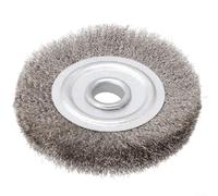 Brosse à roue en acier inoxydable pour meuleuse d'établi, optimisée pour l'ébavurage du métal, l'élimination de la rouille et le polissage (10,2 cm)