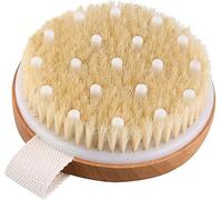 Brosse à sec pour le corps, Brosse exfoliante physique, Brosse masseuse pour le drainage lymphatique, Brosses anti-cellulite, Bois de hêtre naturel, 100% poils de sanglier (B)