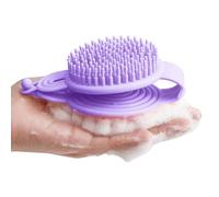 Brosse à shampooing double face pour le lavage du cuir chevelu, brosse à shampooing à poils doux, brosse à cheveux exfoliante manuelle pour le cuir chevelu