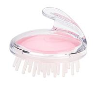 Brosse à shampooing, peigne massant en silicone pour cuir chevelu, favorise la circulation sanguine, soulage la fatigue, unisexe, facile à utiliser, traitement tendance (rose)