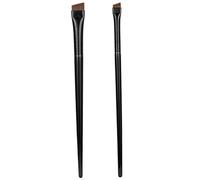 Brosse à sourcils inclinés 2pcs Brosse d'eye-liner portable avec poignée en caoutchouc Poigne réutilisable Soft Elastic Bristles Bruss de maquillage plat de maquillage à plat lavé pour les filles