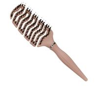 Brosse à taquiner en poils sanglier larges - Prise confortable, queue secti | Peigne à cheveux, équipement coiffure volume couronne crêpage, lève-mèche élégant en bois naturel | Outil coiffure pour barbi