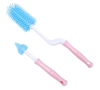 Brosse à Tétine pour Garçon Fille, Nettoyage Rotatif 360°, Silicone Bleu | Embout Éponge de Tétine, Prise Facile, pour Tétines et Goulots, Usage Maison et Chambre Garçon Fille Couleur Aléatoire