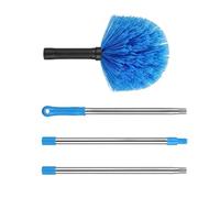 Brosse à Toiles d'araignée avec Perche Balai Long Lavable pour dépoussiérer | Brosse de nettoyage Pour Plafond Ventilation Fenêtre Gouttière Plinthes Meubles Bleu