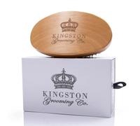 Brosse à vagues pour hommes - Brosse à cheveux 100% sanglier pour hommes, Brosse Perfect Edge et Hair Waver, Brosse 360 Waves, Idéal avec Durags - Sensation moyenne - Étui de voyage inclus.