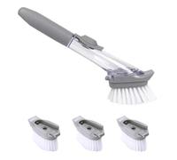 Brosse à Vaisselle 1 Pièce Avec 4 Têtes De Brosse, Accessoires De Brosse De Nettoyage, Brosse De Nettoyage Multifonctionnelle, Brosse De Lavage Avec Distributeur, Brosse De Cuisine, Brosse à Vaisselle