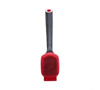 Brosse à vaisselle à long manche avec poils doux, brosse de nettoyage de cuisine robuste pour casseroles, poêles et grills, outil détachant d'huile (noir rouge)