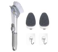 Brosse à Vaisselle Avec Distributeur de Savon, 2 Éponges et 2 Crochets - Pour Nettoyer et Récurer la Cuisine