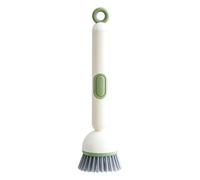 Brosse à vaisselle rotative à long manche avec distributeur de liquide de nettoyage pour la maison