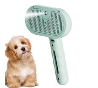 Brosse à vapeur AOYEBO pour chat - ABS + tête amovible en acier inoxydable avec poils arrondis doux, outil de toilettage pour chats/chiens (rinçage facile) (vert)