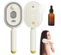 Brosse À Vapeur Électrique, 2026 Peigne Massage À Coussin D'air Et Spray Électrique, Electric Steam Brush For Hair, Rechargeable Detangling Steam Brush, Brosse A Vapeur Pour Cheveux, Beige