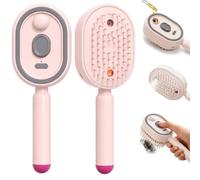 Brosse à Vapeur Electrique,Brosse Electrique à Spray Rechargeable(Rose) | Brosse 3-en-1 : Vapeur, Spray Rechargeable, Peigne Antistatique. Coussin d'air Massage. Sans Fil, Portable, Rose.