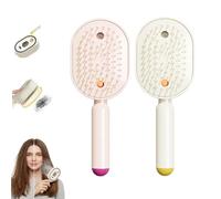 Brosse à vapeur électrique, fer à lisser à vapeur rechargeable avec pulvérisation, peigne démêlant antistatique 3 en 1 et massage à coussin d'air, outil portable sans fil pour lisser le coiffage et