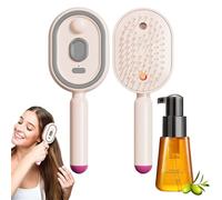 Brosse à vapeur électrique,Fer À Lisser À Vapeur Rechargeable avec Spray,Lisseur Vapeur,Brosse Lissante Vapeur pour cheveux,Brosses Massage Cuir Chevelu,Outil De Coiffure Portable sans Fil,avec Huile