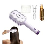 Brosse À Vapeur Électrique, Lisseur À Vapeur Rechargeable Avec Spray, Peigne Démêlant Antistatique 3 En 1 Et Massage À Coussin D'air,Pour Lisser Le Style Et Contrôler Les Frisottis