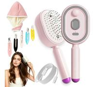 Brosse à vapeur électrique pour cheveux, peigne démêlant antistatique 3 en 1 et massage à coussin d'air, peigne portable rechargeable à coussin d'air, pour la maison, le spa, le nettoyage du cuir