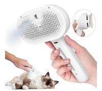 Brosse à vapeur pour chat 3 en 1 avec spray pour poils longs et courts, brosse pour chien avec vapeur pour massage, soin et épilation, brosse à vapeur pour chien avec réservoir d'eau et spray