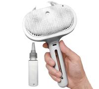 Brosse à vapeur pour chat | Brosse à vapeur autonettoyante avec poignée ergonomique, peigne pulvérisateur, grand réservoir, outil démêlant pour la maison, la douche, le chien en déplacement