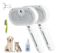 Brosse à vapeur pour chiens, brosse à vapeur virale, brosse de toilettage 3 en 1 pour animaux de compagnie avec pulvérisation de brume, baguette magique rechargeable pour enlever les poils emmêlés et