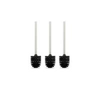 Brosse à wc, en lot de 3, tête de brosse amovible, pour toilettes, en acier inoxydable, hxd : 35 x 8 cm, noire
