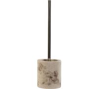 Brosse à WC Home ESPRIT Crème Résine argentée Polyéthylène 10,5 x 10,5 x 37 cm
