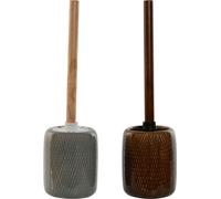 Brosse à WC Home ESPRIT Marron Gris Polyéthylène Faïence 11 x 11 x 40 cm (2 pièces)
