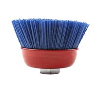Brosse abrasive à cupules Brosse abrasive en nylon de 75 mm (3 pouces), grain 80-240, for meuleuse d'angle et outil rotatif Dremel(Blue Grit 240,5I8-11)