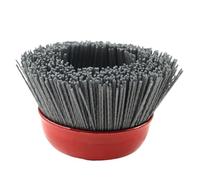 Brosse abrasive à cupules Brosse abrasive en nylon de 75 mm (3 pouces), grain 80-240, for meuleuse d'angle et outil rotatif Dremel(Grey Grit 120,M14x2)