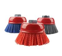 Brosse abrasive à cupules Brosse abrasive en nylon de 75 mm (3 pouces), grain 80-240, for meuleuse d'angle et outil rotatif Dremel(3Pcs Mix,5I8-11)