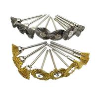 Brosse abrasive à cupules Ensemble de 18 brosses en laiton et fil d'acier for outils rotatifs polissage, compatible avec les Dremel autres