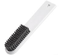 Brosse ABS PP à long manche avec poils doux pour nettoyer les chaussures, vêtements, murs, plinthes, comptoirs et carreaux de salle de bain (blanc)