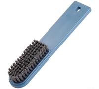 Brosse ABS PP à long manche avec poils doux pour nettoyer les chaussures, vêtements, murs, plinthes, comptoirs et carreaux de salle de bain (bleu)