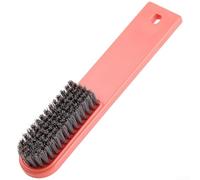 Brosse ABS PP à long manche avec poils doux pour nettoyer les chaussures, vêtements, murs, plinthes, comptoirs et carreaux de salle de bain (orange)
