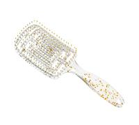 Brosse aérée pour démêler et coiffer - Design transparent et creux avec palette incurvée aérée pour donner du volume aux racines, idéale pour une utilisation à domicile ou en salo