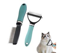 Brosse anti-chute pour poils de chat | Dents démêlantes en acier inoxydable, poignée ergonomique - Kit de brosses anti-chute pour chien,Pour Animaux À Poils Longs Et Courts, Chats, Lapins, Maison Et E