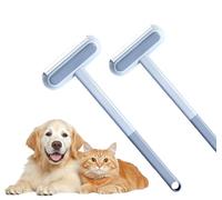 Brosse anti-peluches multifonctionnelle pour chats et chiens, réutilisable et lavable, pour tapis et canapés - Manche long réglable avec suceur plat et raclette (2pcs)