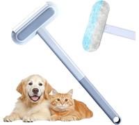 Brosse anti-peluches multifonctionnelle pour chats et chiens, réutilisable et lavable, pour tapis et canapés - Manche long réglable avec suceur plat et raclette (1pcs)