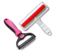 Brosse Anti-peluches Réutilisable for Poils D'animaux, Outil De Démêlage Double Face, Râteau À Sous-poil for Chiens Et Chats, for Démêler Et Démêler Les Poils Longs Et Emmêlés(Red)