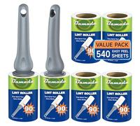 Brosse Anti Poils Animaux 540 Feuilles très adhésives - Extra Collant Rouleau adhesif Vetement, Brosse Adhesive Poils Animaux (Gris)