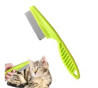 Brosse anti-puces pour chat - Peigne à puces pour animaux de compagnie avec poignée antidérapante - Peigne à puces avec dents haute résistance, peignes pour enlever les taches de larme pour