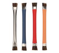 Brosse Antistatique Double tête nettoyant électronique 4 pièces Kit pour Puce caméra Clavier Nettoyage d'ordinateur Acier Inoxydable Orange Bleu Rouge Argent